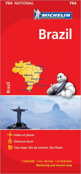 Cover for Michelin Travel &amp; Lifestyle · Michelin Map Brazil 764 (Maps / Country (Michelin)) (Map) [2nd edition] (2017)