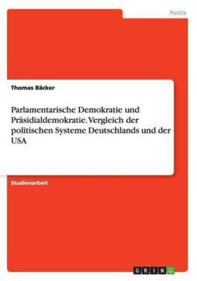 Cover for Bäcker · Parlamentarische Demokratie und (Book)