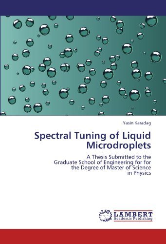 Cover for Yasin Karadag · Spectral Tuning of Liquid Microdroplets: a Thesis Submitted to the Graduate School of Engineering for for the Degree of Master of Science in Physics (Pocketbok) (2011)