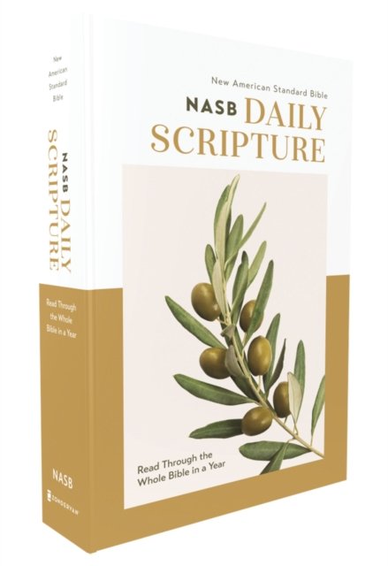 Cover for Zondervan · NASB, Daily Scripture, Paperback, White / Olive, 1995 Text, Comfort Print: 365 Days to Read Through the Whole Bible in a Year (Paperback Bog) (2024)