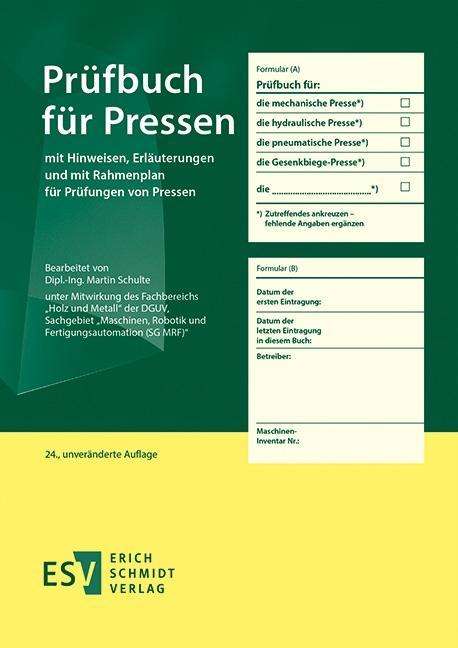 Cover for Schulte · Prüfbuch für Pressen (Book)