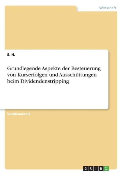 Cover for H. · Grundlegende Aspekte der Besteuerung (Book)