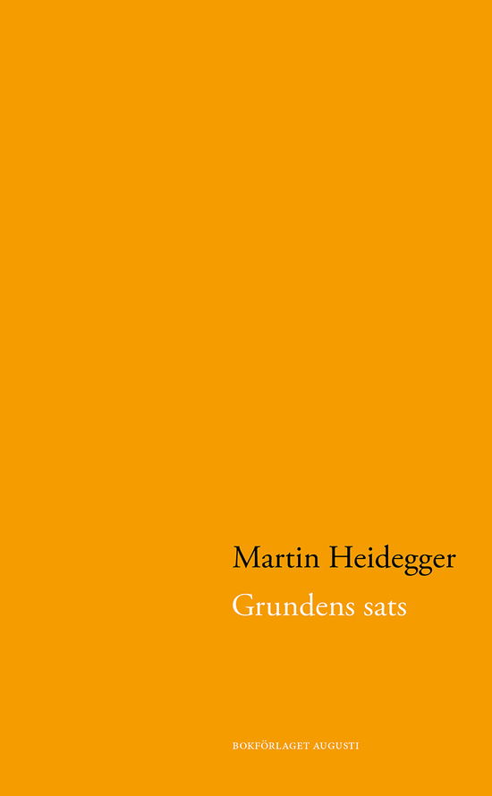 Cover for Martin Heidegger · Grundens sats (Gebundenes Buch) (2024)