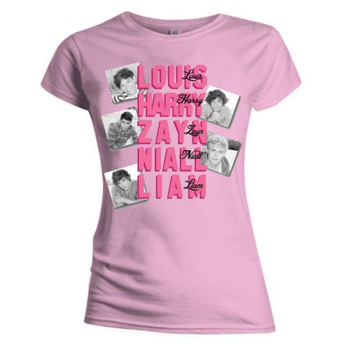 Cover for One Direction · One Direction Ladies T-Shirt: Names (Skinny Fit) (T-shirt) [size S] [Pink - Ladies edition]