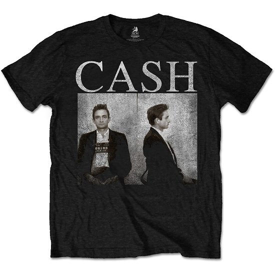 Johnny Cash Unisex T-Shirt: Mug Shot - Johnny Cash - Mercancía - Bravado - 5055979989486 - 21 de enero de 2020