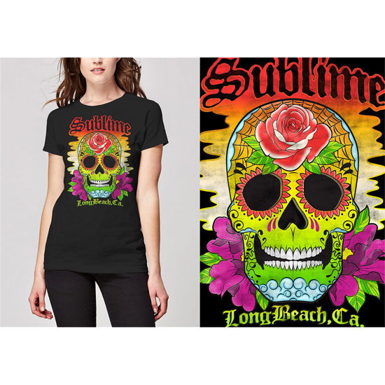 Sublime Ladies T-Shirt: Colour Skull - Sublime - Gadżety -  - 5056012030486 - 