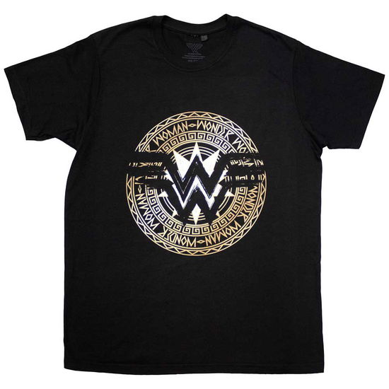 DC Comics Unisex T-Shirt: Wonder Woman Gold Circle - DC Comics - Gadżety -  - 5056737258486 - 10 czerwca 2024