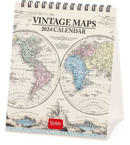 Cover for Legami · Desk Calendars - 2024 Desk Calendar - Vintage Maps - 12x14.5 - Maps (Paperback Bog) (2023)