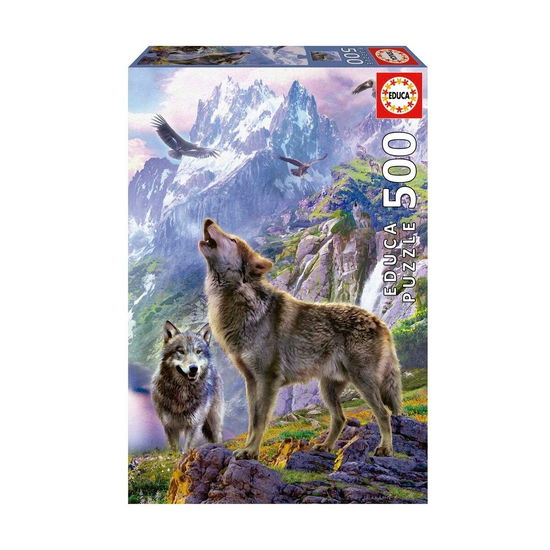 500 Pcs - Wolves In The Rocks Puzzle (80-19548) - Educa - Mercancía - Educa - 8412668195486 - 