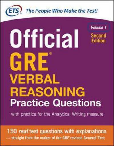 Cover for Educational Testing Service · Official GRE Verbal Reasoning Practice Questions, Second Edition, Volume 1 (Paperback Book) (2017)