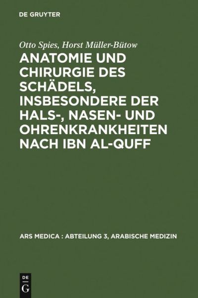 Cover for Spies · Anatomie und Chirurgie des Schäde (Book) [German edition] (1971)