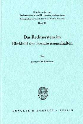 Cover for Friedmann · Das Rechtssystem im Blickfeld (Book) (1981)