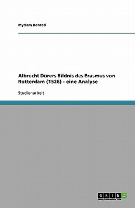 Cover for Konrad · Albrecht Dürers Bildnis des Eras (Book) [German edition] (2008)