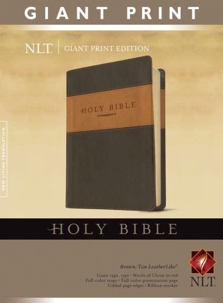 Cover for Tyndale House Publishers · Giant Print Bible-nlt (Leather Book) [2 Large Print edition] [Tan/Brown Imitation] (2010)