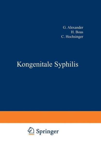 Cover for G Alexander · Kongenitale Syphilis (Pocketbok) (1927)