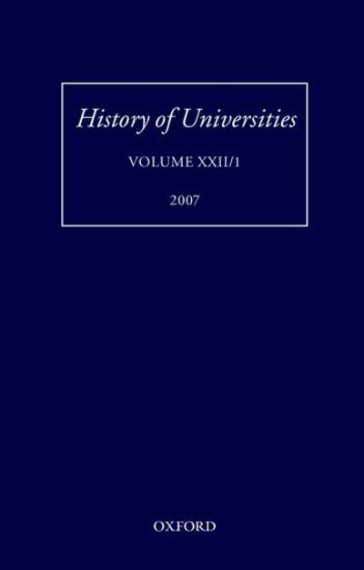 Cover for Mordechai Feingold · History of Universities: Volume XXII/1 - History of Universities Series (Hardcover Book) (2007)