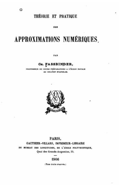 Cover for Ch Fassbinder · Theorie et pratique des approximations numeriques (Paperback Book) (2015)