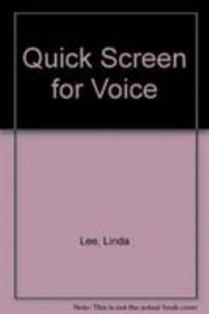 Cover for Linda Lee · Quick Screen for Voice (Pocketbok) (2013)