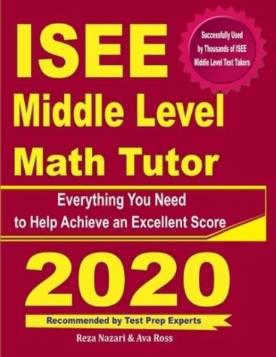 Cover for Ava Ross · ISEE Middle Level Math Tutor (Paperback Book) (2020)