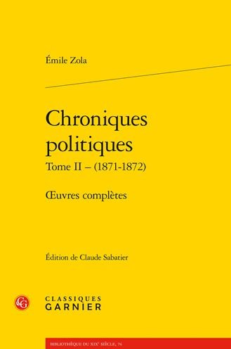Cover for Emile Zola · Chroniques Politiques (Book) (2021)