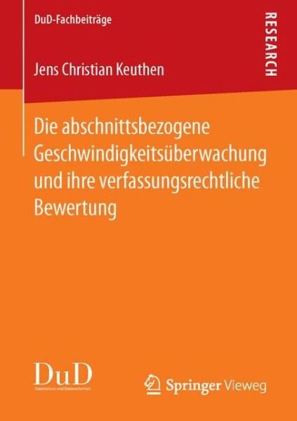 Cover for Keuthen · Die abschnittsbezogene Geschwin (Buch) (2015)