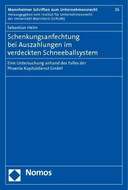 Cover for Heim · Schenkungsanfechtung bei Auszahlun (Book)