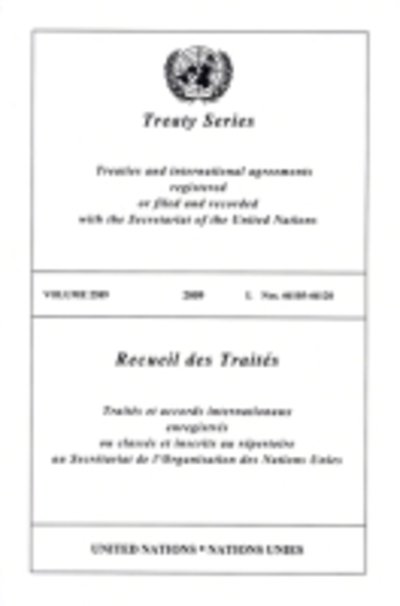 Cover for United Nations · Treaty Series 2589 - Treaty Series (Paperback Book) (2013)