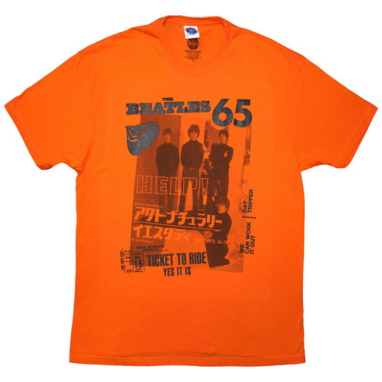 The Beatles Unisex T-Shirt: 1965 (Orange) - The Beatles - Produtos - - 5056836442489 - 3 de abril de 2025