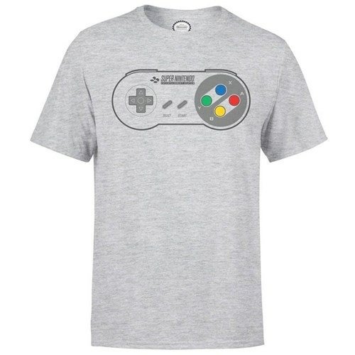 Nintendo SNES Controller Pad Mens Grey T-Shirt - Nintendo - Merchandise -  - 5060452685489 - 
