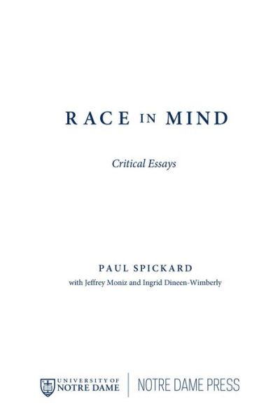Cover for Paul Spickard · Race in Mind: Critical Essays (Paperback Book) (2015)