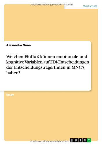 Cover for Nima · Welchen Einfluß können emotionale (Book) [German edition] (2011)