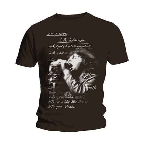 The Doors Unisex T-Shirt: LA Woman Lyrics - The Doors - Fanituote - BravadoÂ  - 5023209033490 - maanantai 9. kesäkuuta 2014