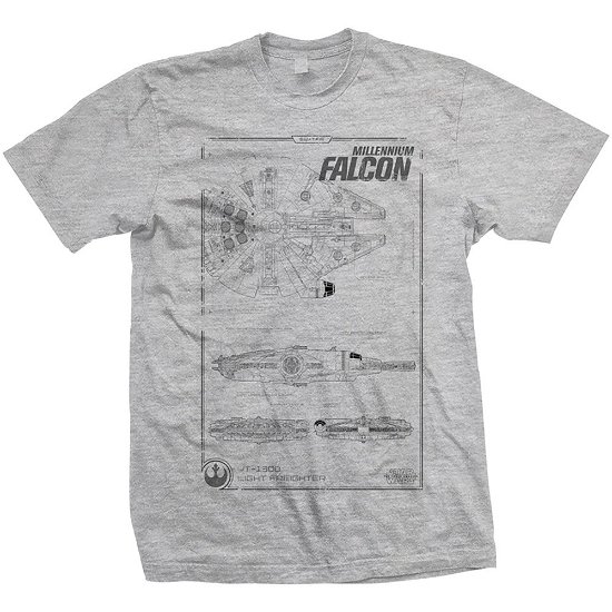 Star Wars: Millennium Falcon Tech Grey (T-Shirt Unisex Tg. 2XL - Star Wars - Outro - Bravado - 5055979919490 - 