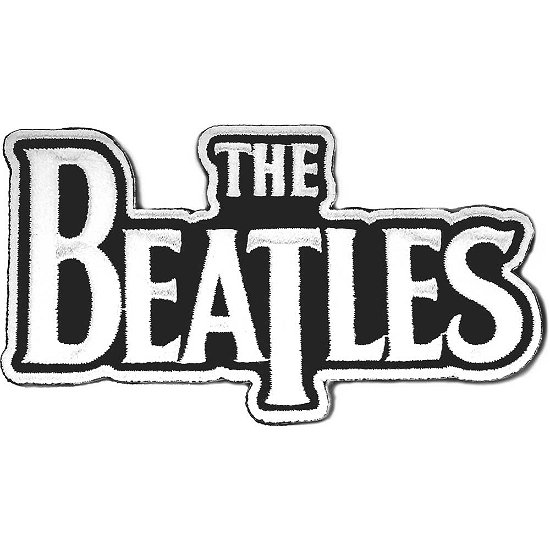 The Beatles Standard Woven Patch: Drop T Logo Die Cut white on black - The Beatles - Merchandise - ROCK OFF - 5056170636490 - 