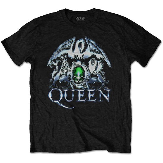 Cover for Queen · Queen Unisex T-Shirt: Metal Crest (Black) (T-shirt) [size S] [Black - Unisex edition] (2020)