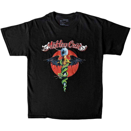 Motley Crue Kids T-Shirt: Feelgood Red Circle (9-10 Years) - Mötley Crüe - Koopwaar -  - 5056368640490 - 