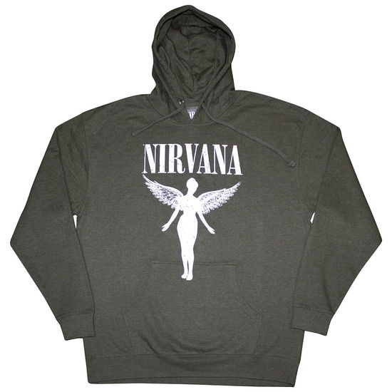 Cover for Nirvana · Nirvana Unisex Pullover Hoodie: Angelic Mono (Khaki Green) (Hoodie) [size M] (2024)