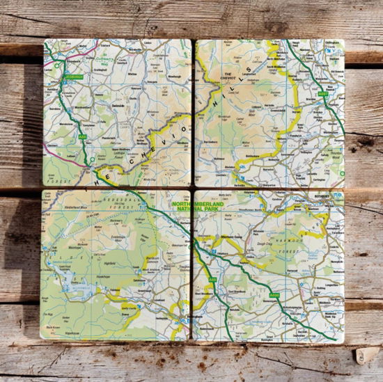 Cover for OS Map Ceramic Four Coaster Set - Northumberland National Park (MERCH) (2025)