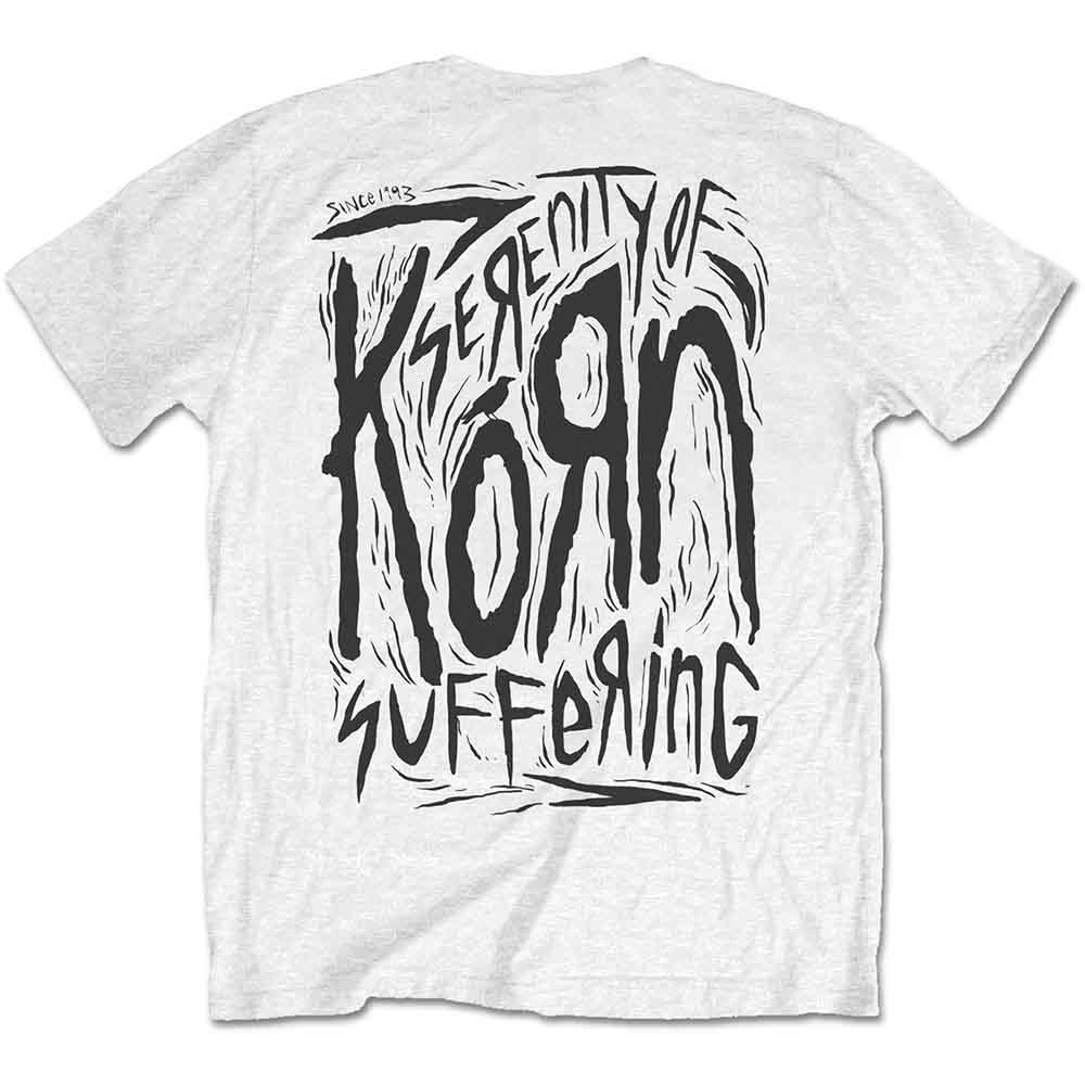 Korn Unisex T Shirt Scratched Type Back Print White Unisex edition