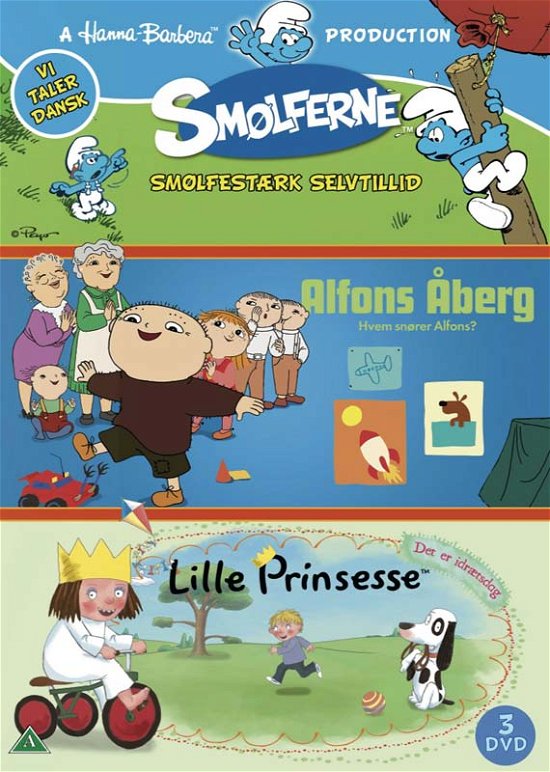 Cover for Børneboks 1 · Smølferne - Smølfestærk Selvtillid / Alfons Åberg - Hvem Snører Alfons / Lille Prinsesse - Det Er Idrætsdag (DVD) (2015)