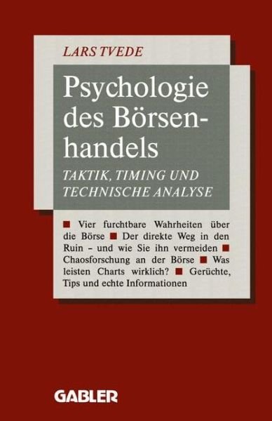 Cover for Lars Tvede · Psychologie Des Borsenhandels (Pocketbok) [Softcover Reprint of the Original 1st 1991 edition] (1991)