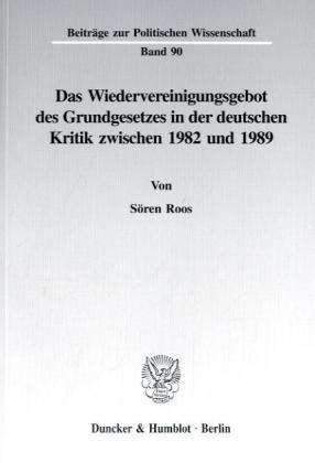 Cover for Roos · Das Wiedervereinigungsgebot des Gr (Book) (1996)