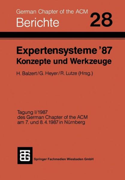 Cover for Association for Computing Machinery · Expertensysteme '87 Konzepte Und Werkzeuge - Studien Zur Inneren Sicherheit (Paperback Book) [1987 edition] (1987)