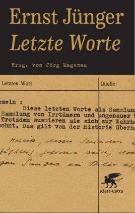 Cover for Jünger · Letzte Worte (Book)