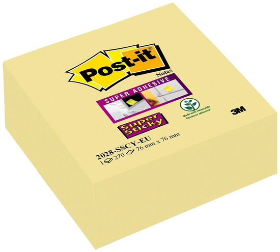 3m Post-it - Cubo 350 Foglietti Post-it - Super Sticky Colore Giallo Canary 76x76mm - 3m Post - Produtos - 3M - 0051141401492 - 