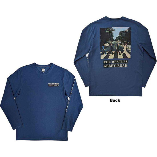 Cover for The Beatles · The Beatles Unisex Long Sleeve T-Shirt: Abbey Road (Denim Blue) (Back &amp; Sleeve Print) (CLOTHES) [size XL] (2023)