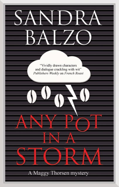 Cover for Sandra Balzo · Any Pot in a Storm - A Maggy Thorsen Mystery (Inbunden Bok) [Main - Large Print edition] (2024)