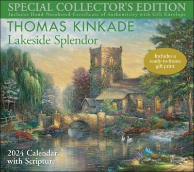 Cover for Thomas Kinkade · Thomas Kinkade Special Collector's Edition with Scripture 2024 Deluxe Wall Calendar with Print: Lakeside Splendor (Kalender) (2023)