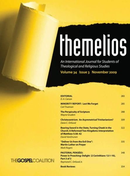 Cover for D a Carson · Themelios, Volume 34, Issue 3 (Pocketbok) (2015)