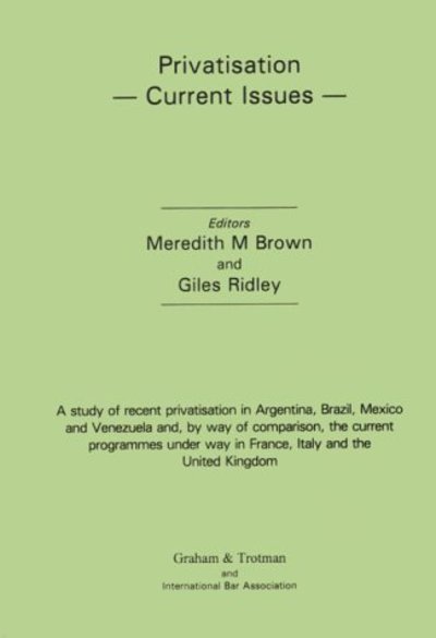 Meredith M. Brown · Privatisation - Current Issues (Taschenbuch) [1994 edition] (2001)